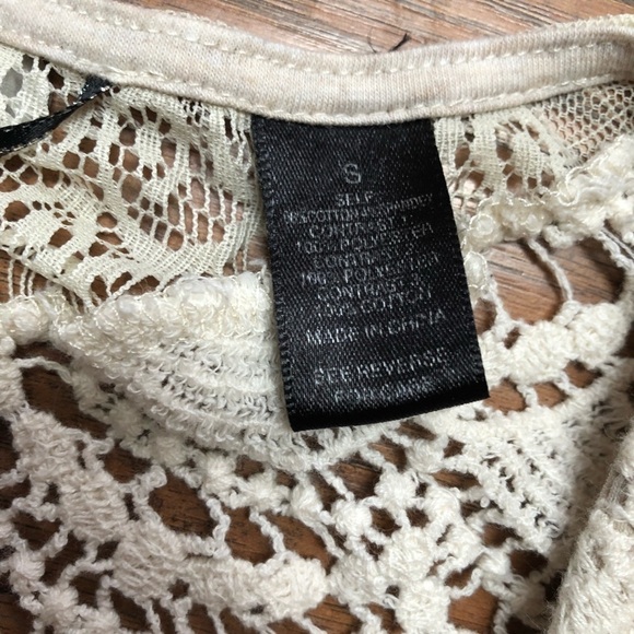BKE Ivory Cardigan w/ Lace Back Boho Y2K Fashion - Picture 9 of 10